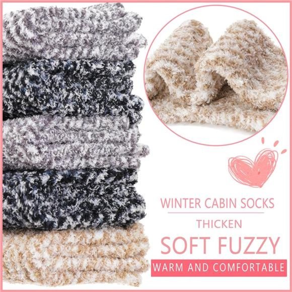 Non Slip Fuzzy Grip Socks Hospital Slipper With Grippers Winter Anti Skid Socks - Picture 6 of 6